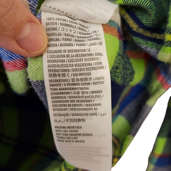 Abercrombie and Fitch green plaid flannel button down shirt Small - Picture 5 of 8